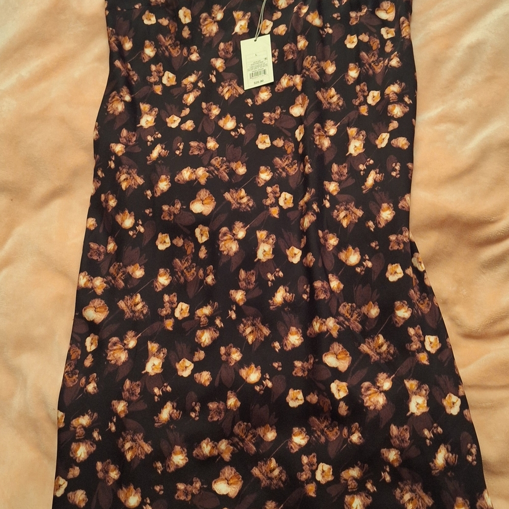 Floral Women's Dress - Black and Brown